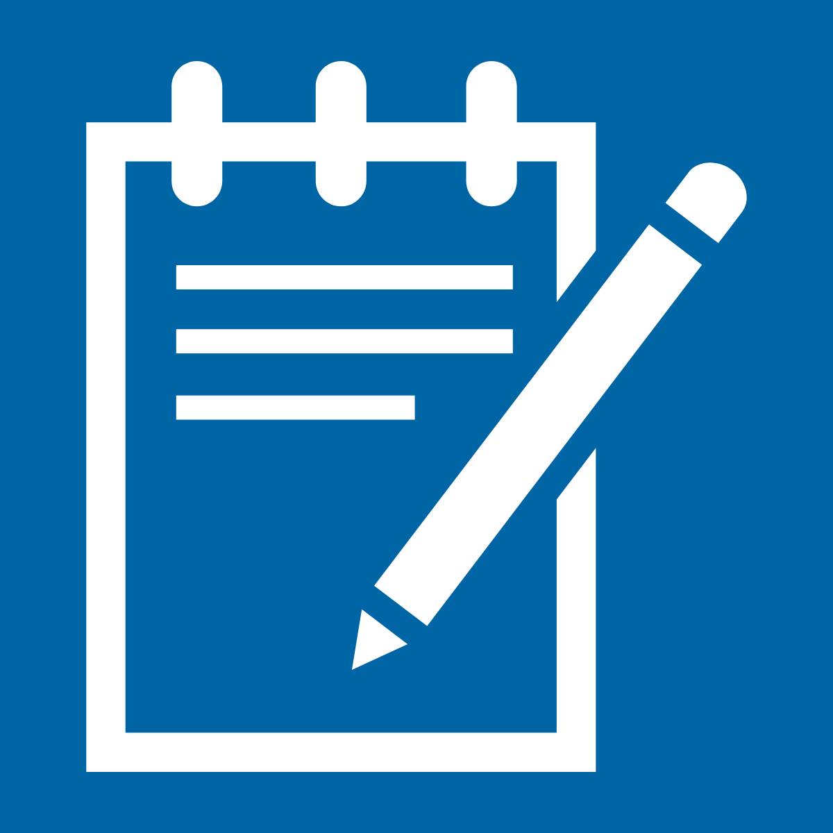 Illustration of pencil and notebook